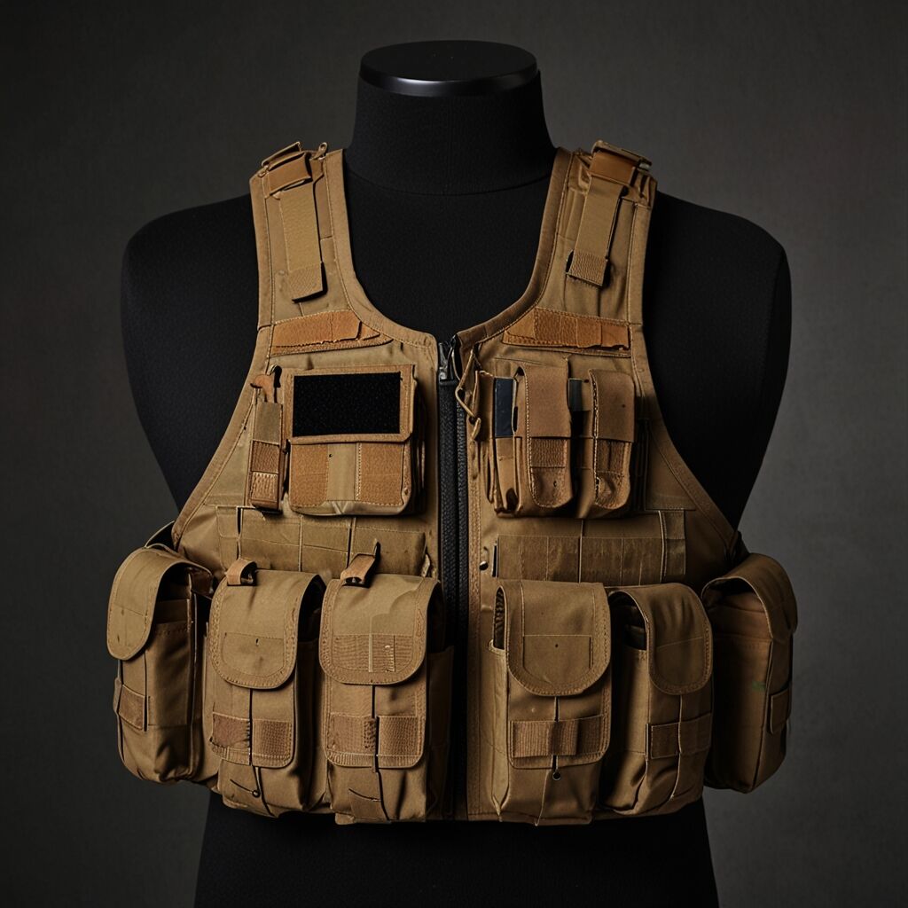 Military tactical vest used in rugged terrain